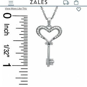 Diamond Heart Key Pendant
